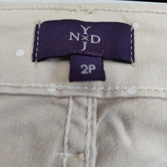 Ladies Petite SZ 2P NYDJ Beige Polka-Dot Ankle Pants - Picture 5 of 5